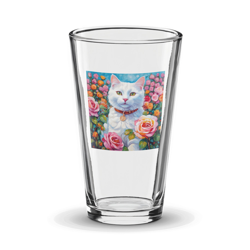 PugMug Custom White Companion Cat Glass Tumbler