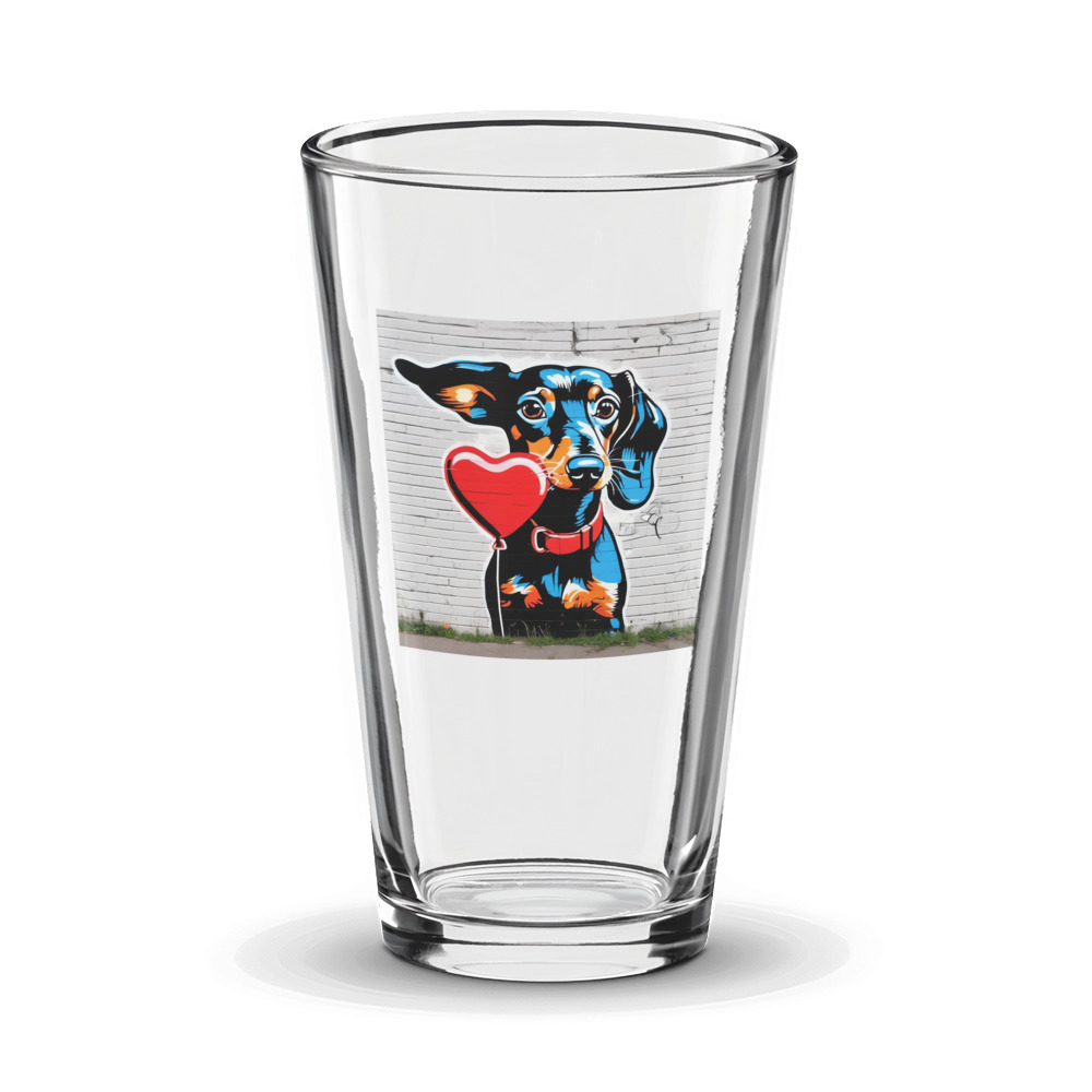 PugMug Custom Black Dachshund Glass Tumbler