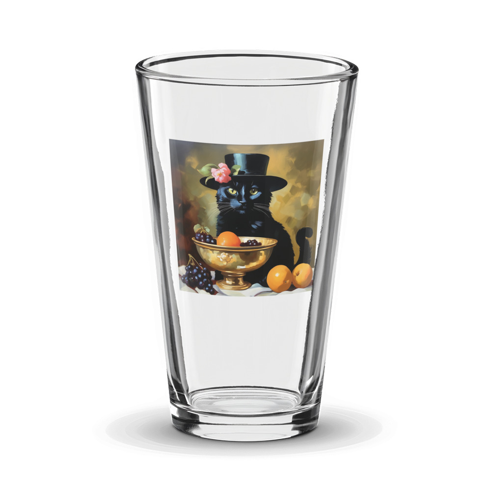 PugMug Custom Black Companion Cat Glass Tumbler