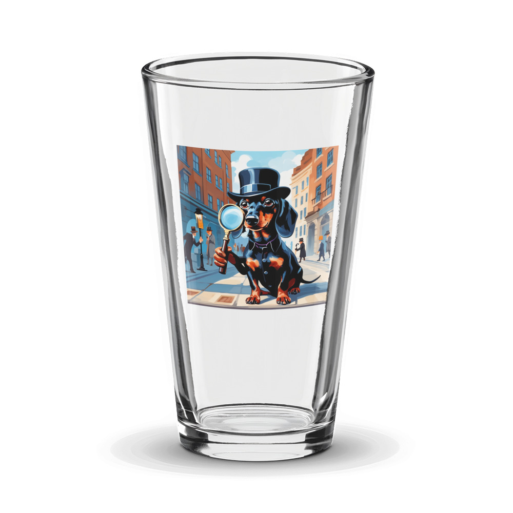 PugMug Custom Black Dachshund Glass Tumbler