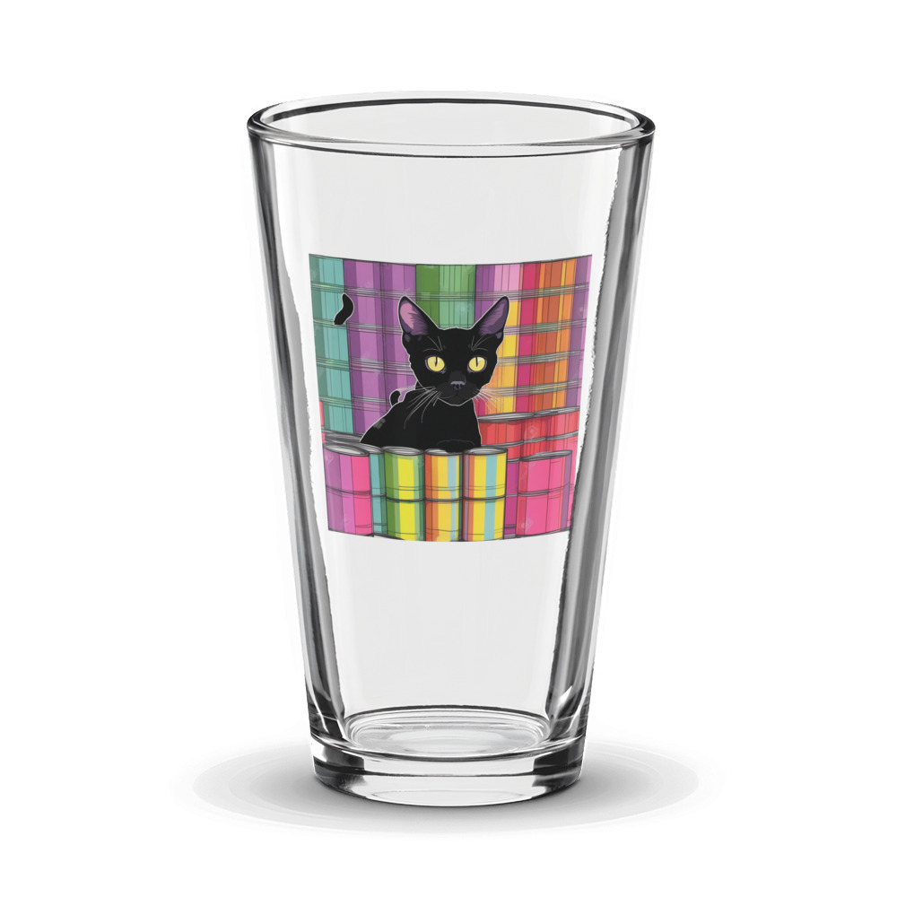 PugMug Custom Black Devon Rex Cat Glass Tumbler