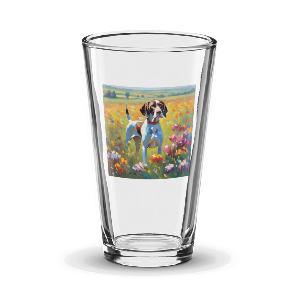 PugMug Custom Pointer Dog Glass Tumbler