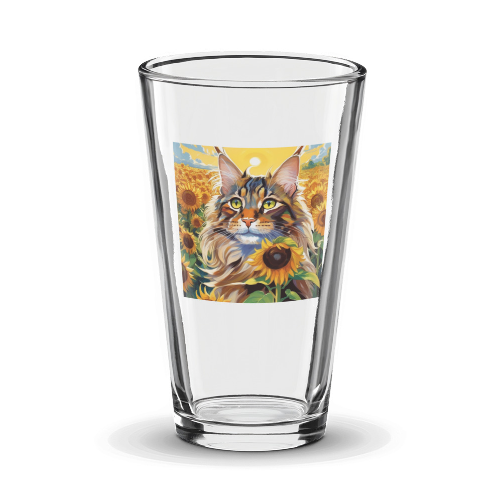 PugMug Custom Tabby Maine Coon Cat Glass Tumbler