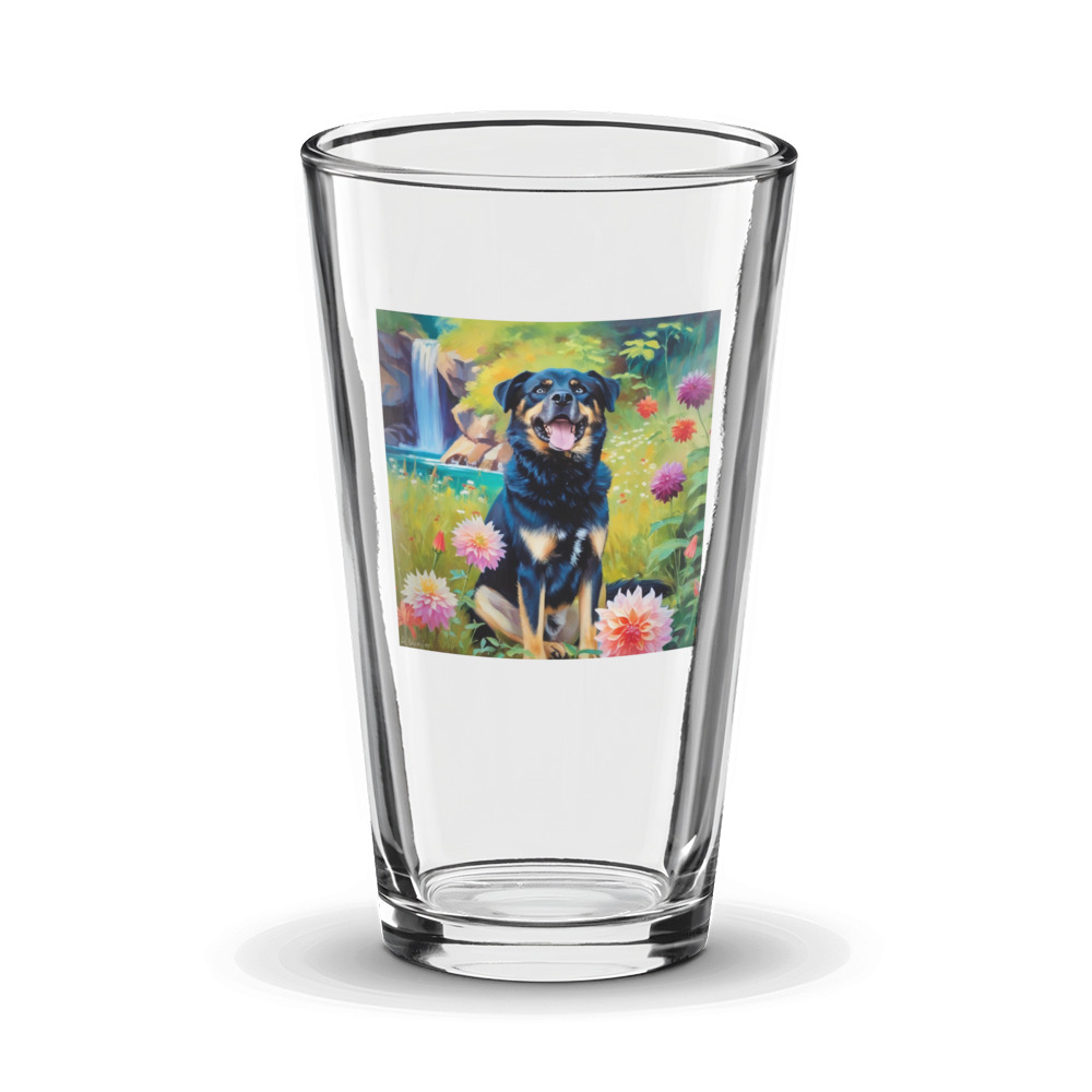 PugMug Custom Blue Glass Tumbler