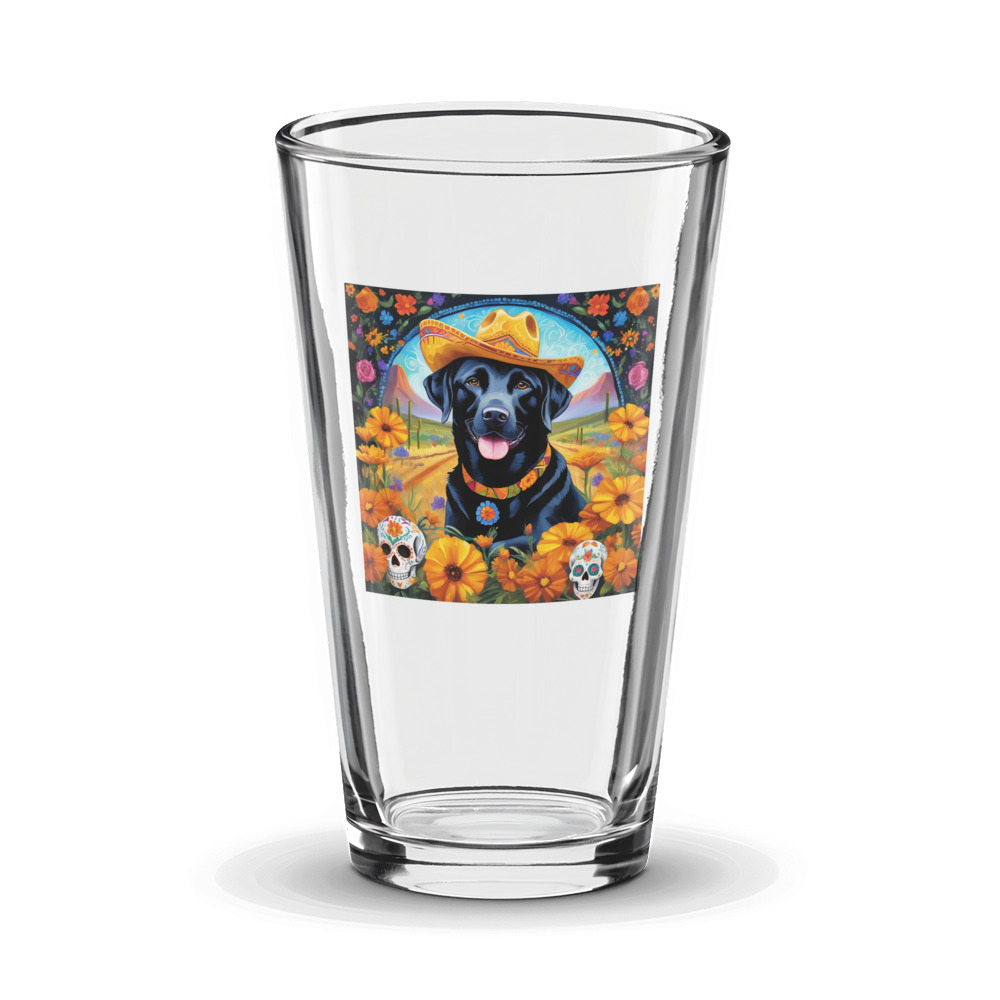 PugMug Custom Black Labrador Retriever Glass Tumbler