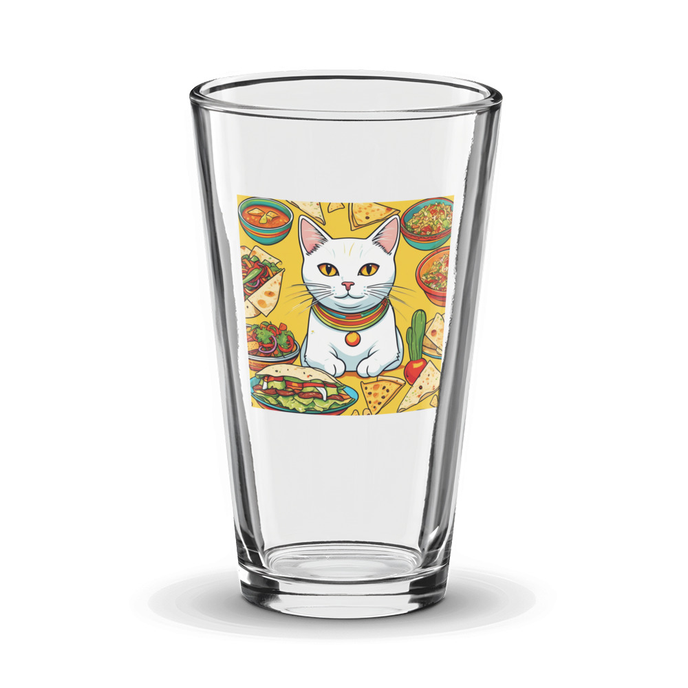 PugMug Custom White Companion Cat Glass Tumbler