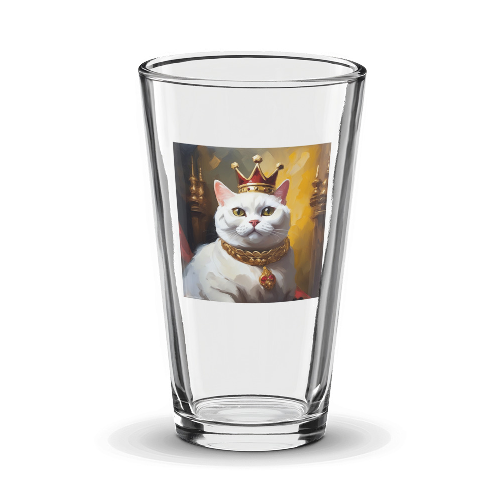 PugMug Custom White British Shorthair Cat Glass Tumbler