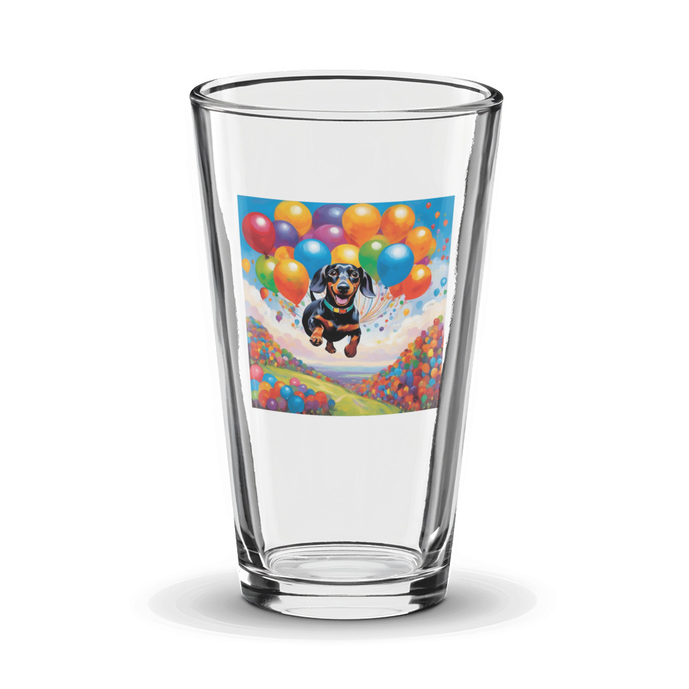 PugMug Custom Black Dachshund Glass Tumbler