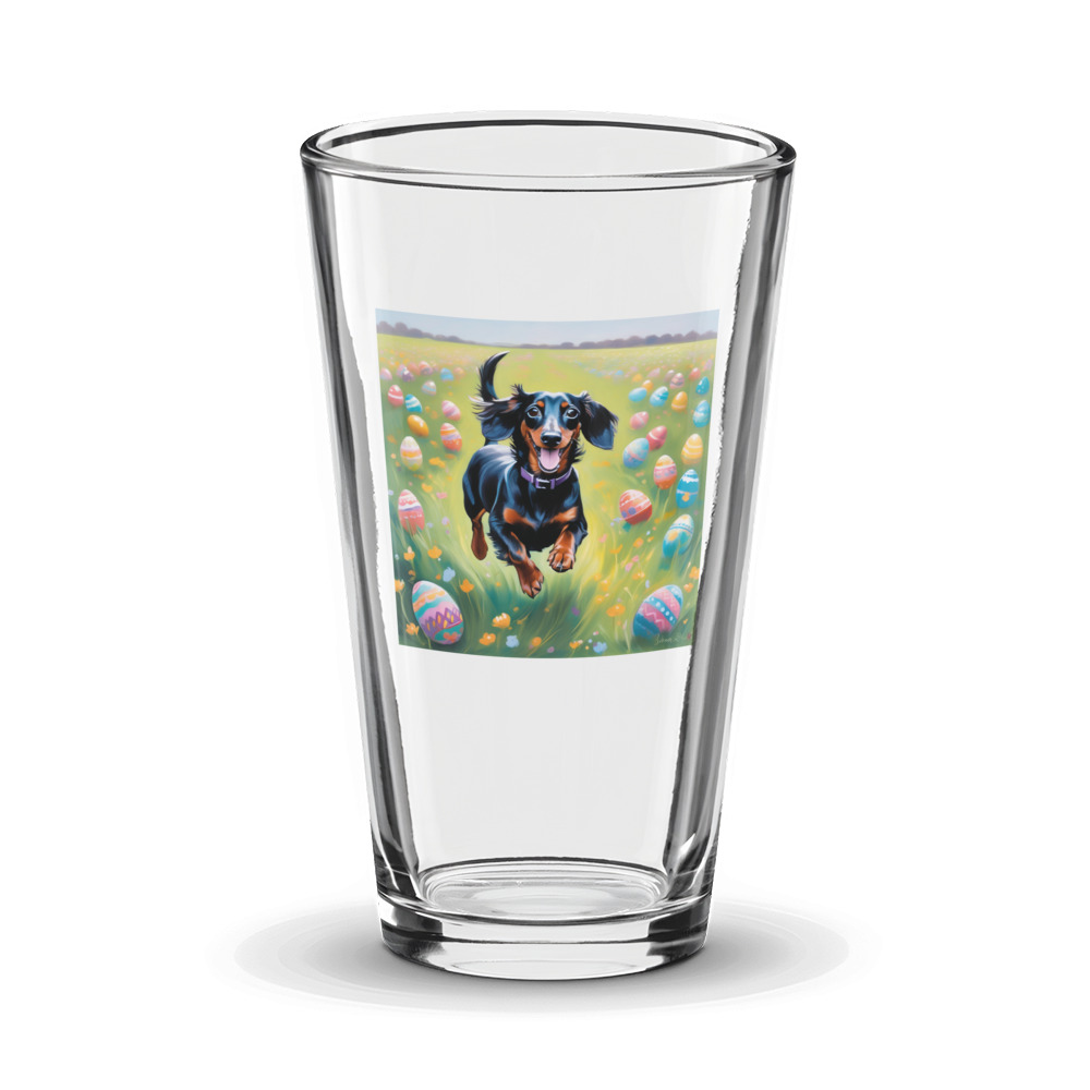 PugMug Custom Black Dachshund Glass Tumbler