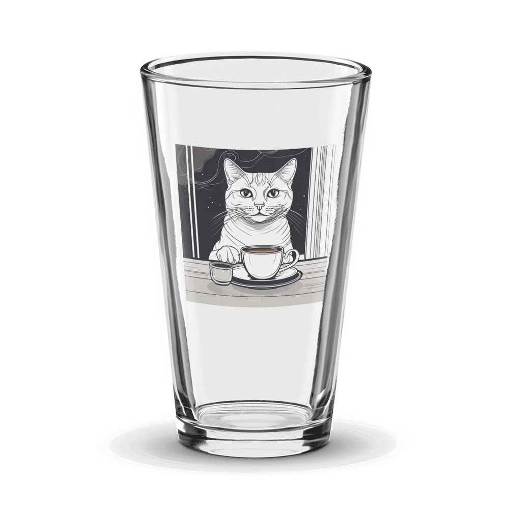 PugMug Custom White Companion Cat Glass Tumbler
