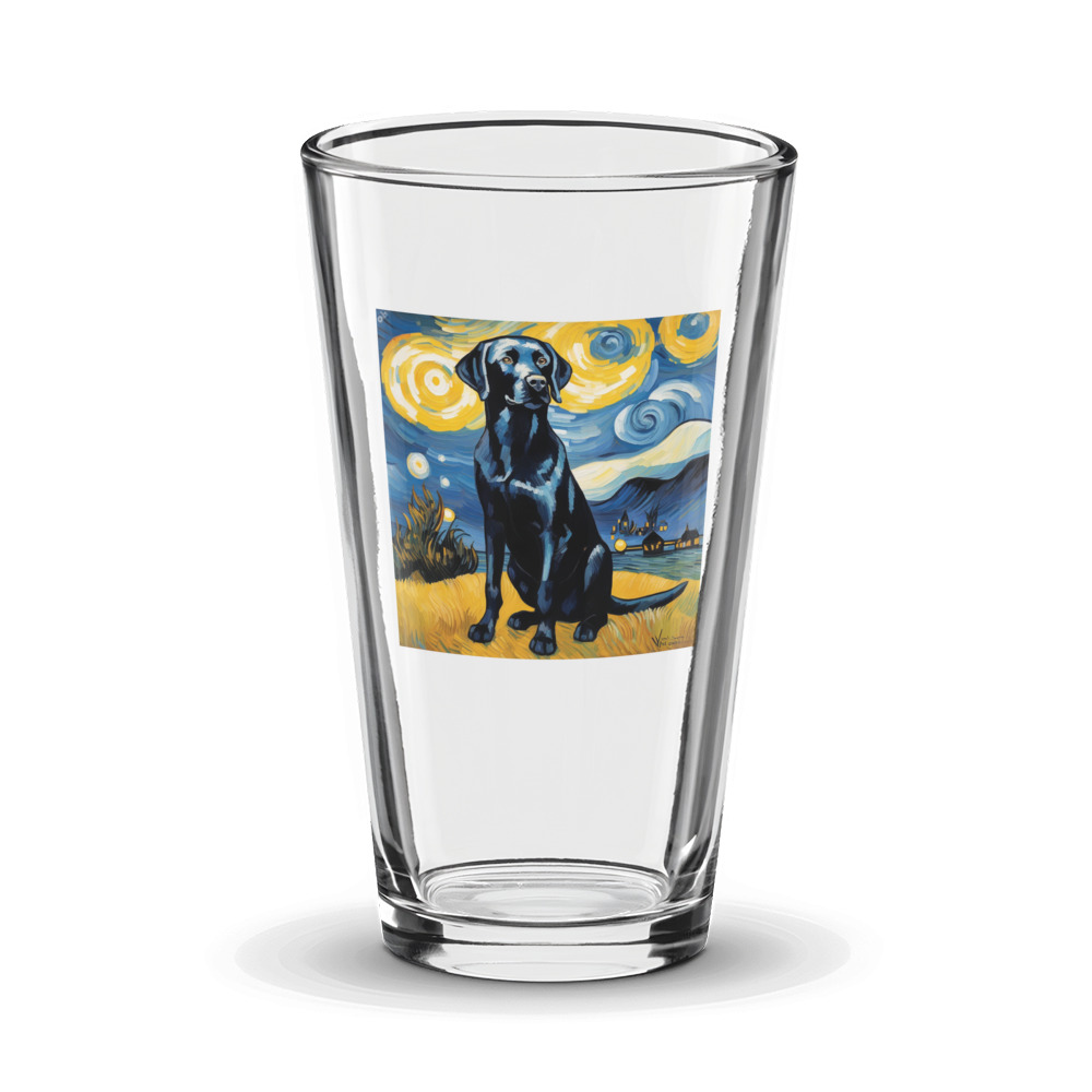 PugMug Custom Black Labrador Retriever Glass Tumbler