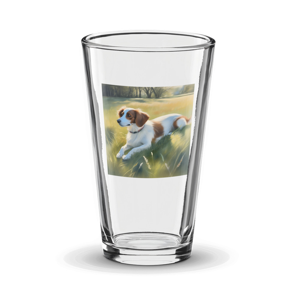 PugMug Custom Brittany Dog Glass Tumbler