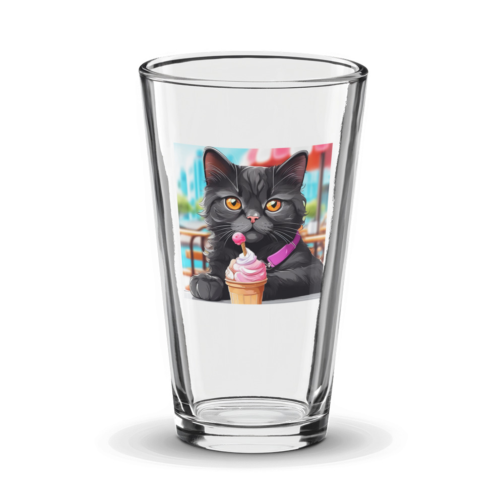 PugMug Custom Black Scottish Fold Cat Glass Tumbler