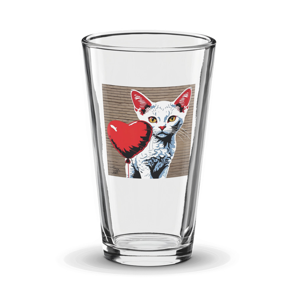 PugMug Custom White Devon Rex Cat Glass Tumbler