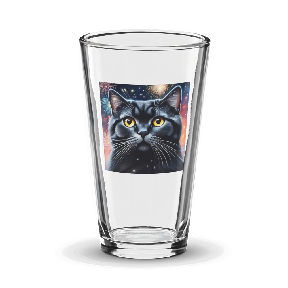 PugMug Custom Black Scottish Fold Cat Glass Tumbler
