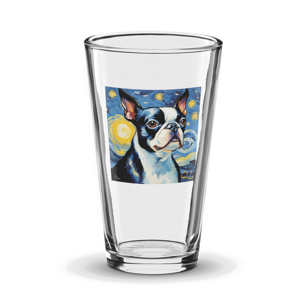 PugMug Custom Boston Terrier Glass Tumbler
