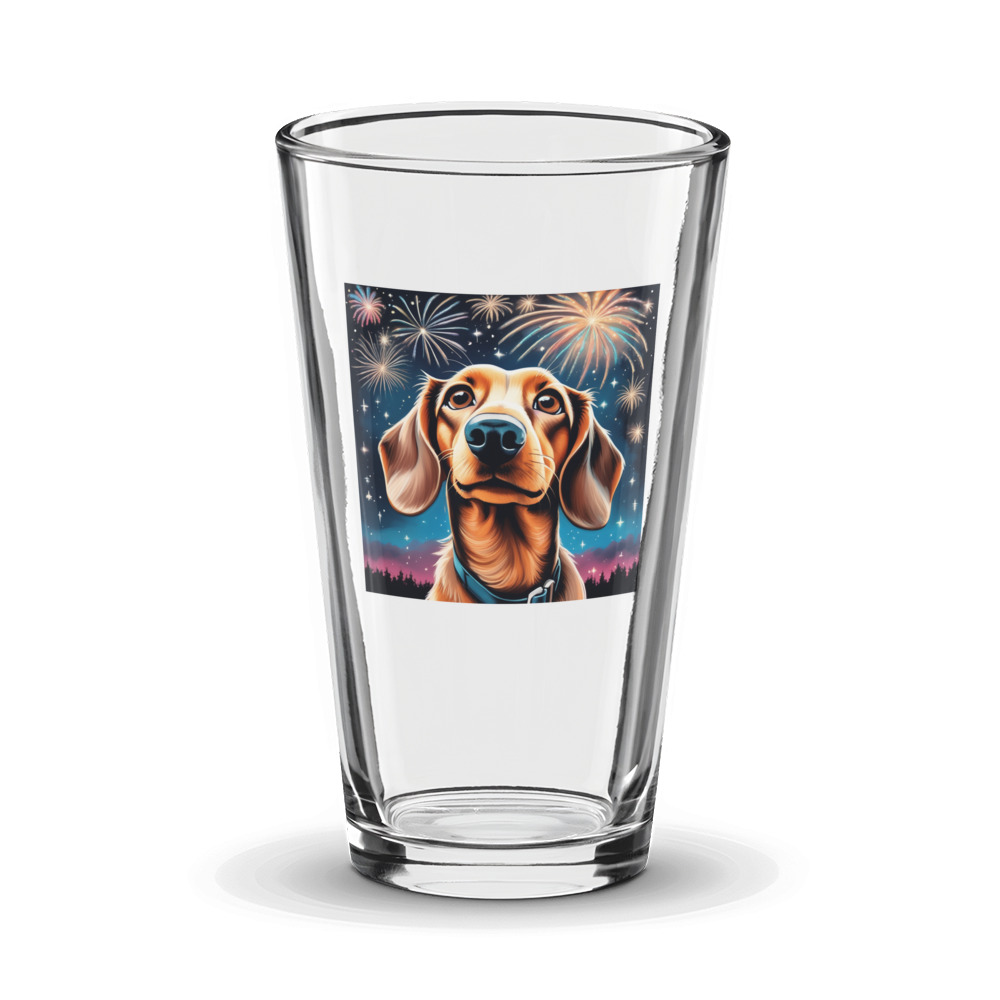 PugMug Custom Tan Dachshund Glass Tumbler