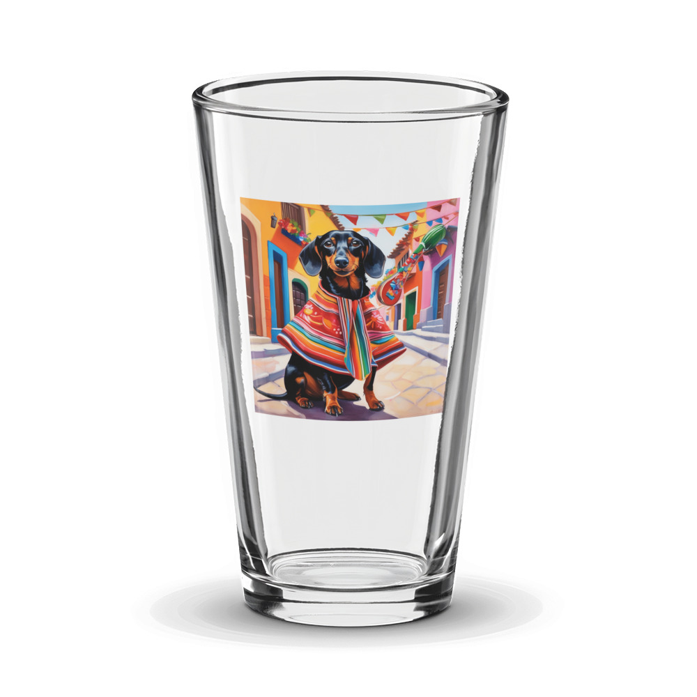 PugMug Custom Black Dachshund Glass Tumbler