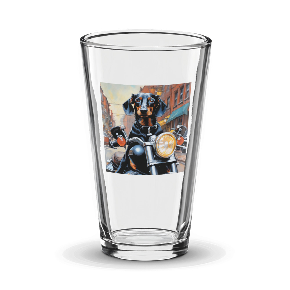 PugMug Custom Black Dachshund Glass Tumbler