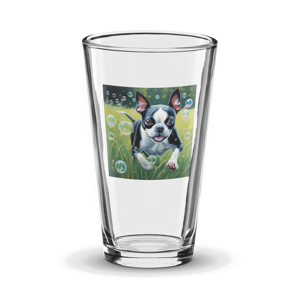 PugMug Custom Boston Terrier Glass Tumbler