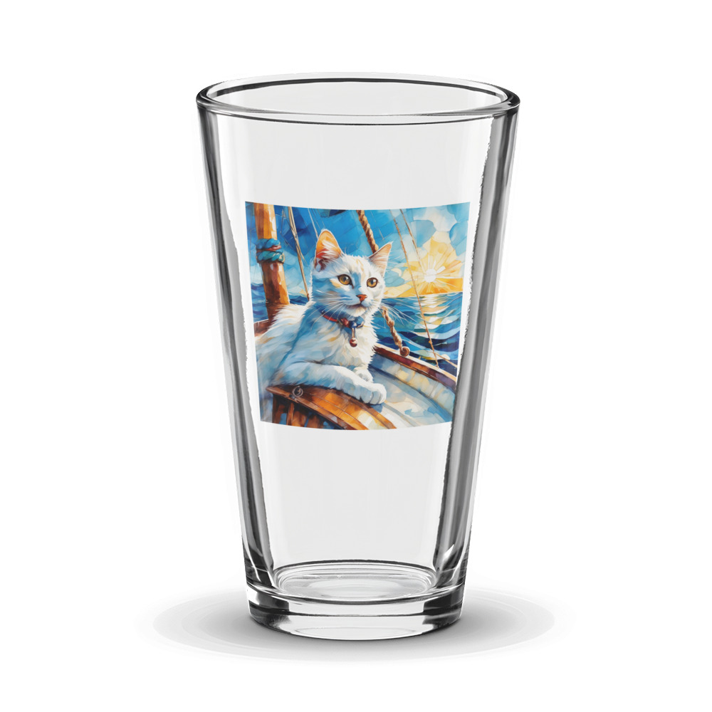 PugMug Custom White Companion Cat Glass Tumbler