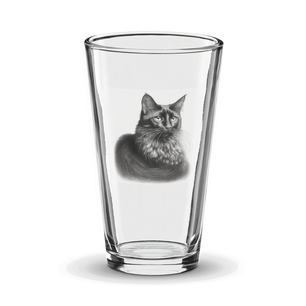 PugMug Custom Black Companion Cat Glass Tumbler
