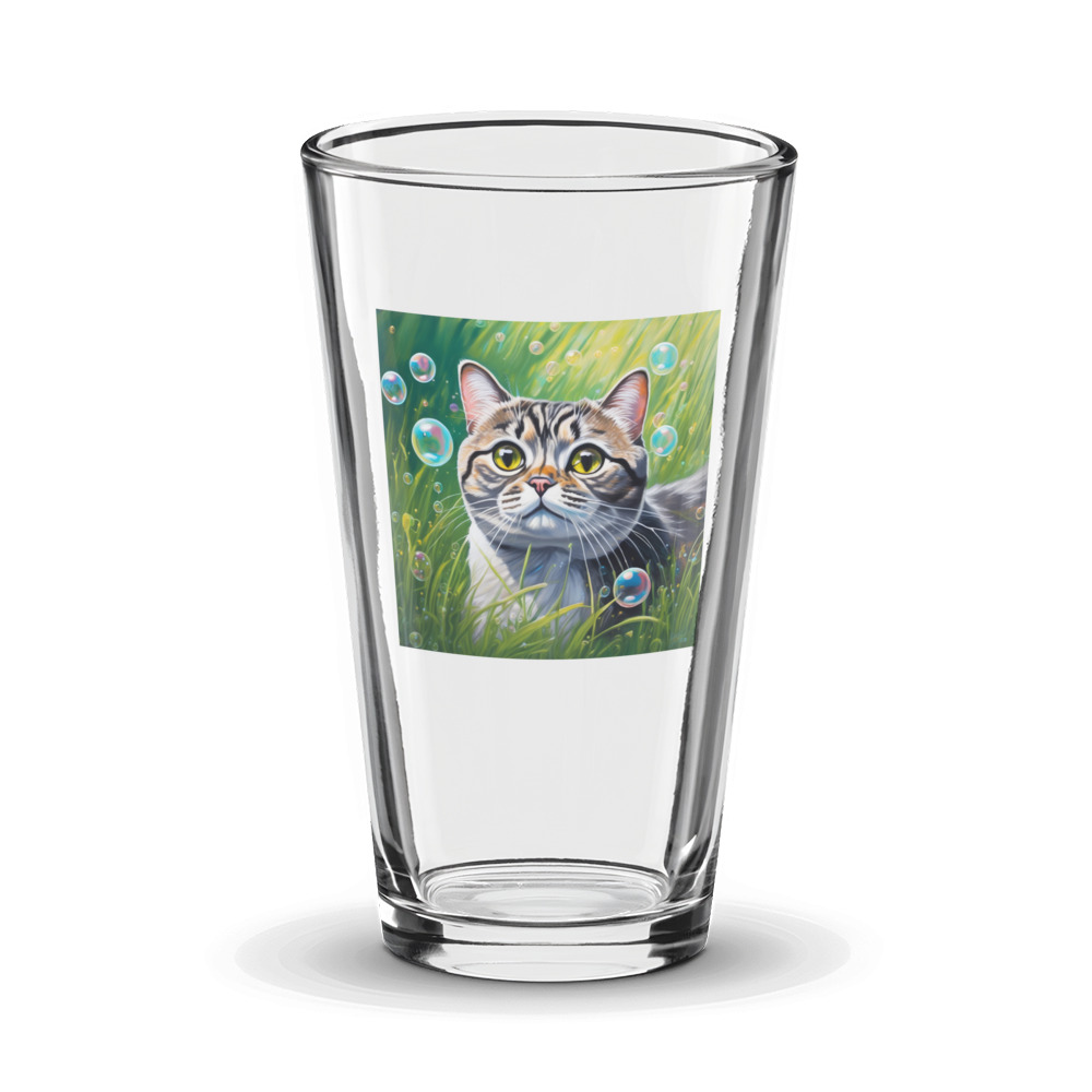 PugMug Custom Tabby Scottish Fold Cat Glass Tumbler