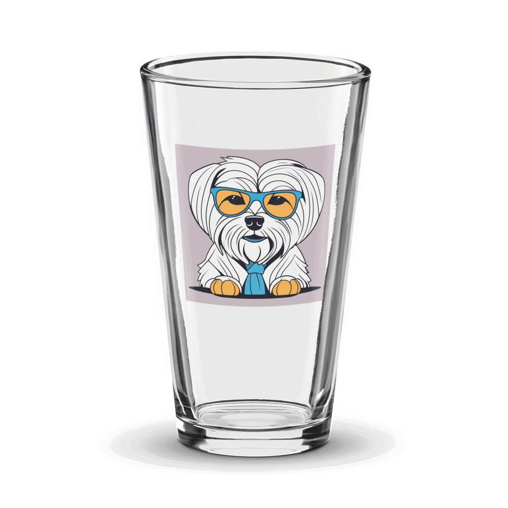 PugMug Custom Maltese Dog Glass Tumbler