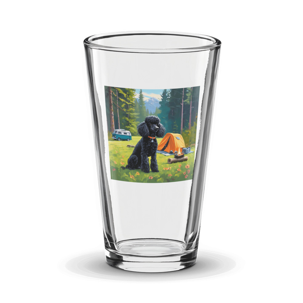 PugMug Custom Black Poodle Glass Tumbler