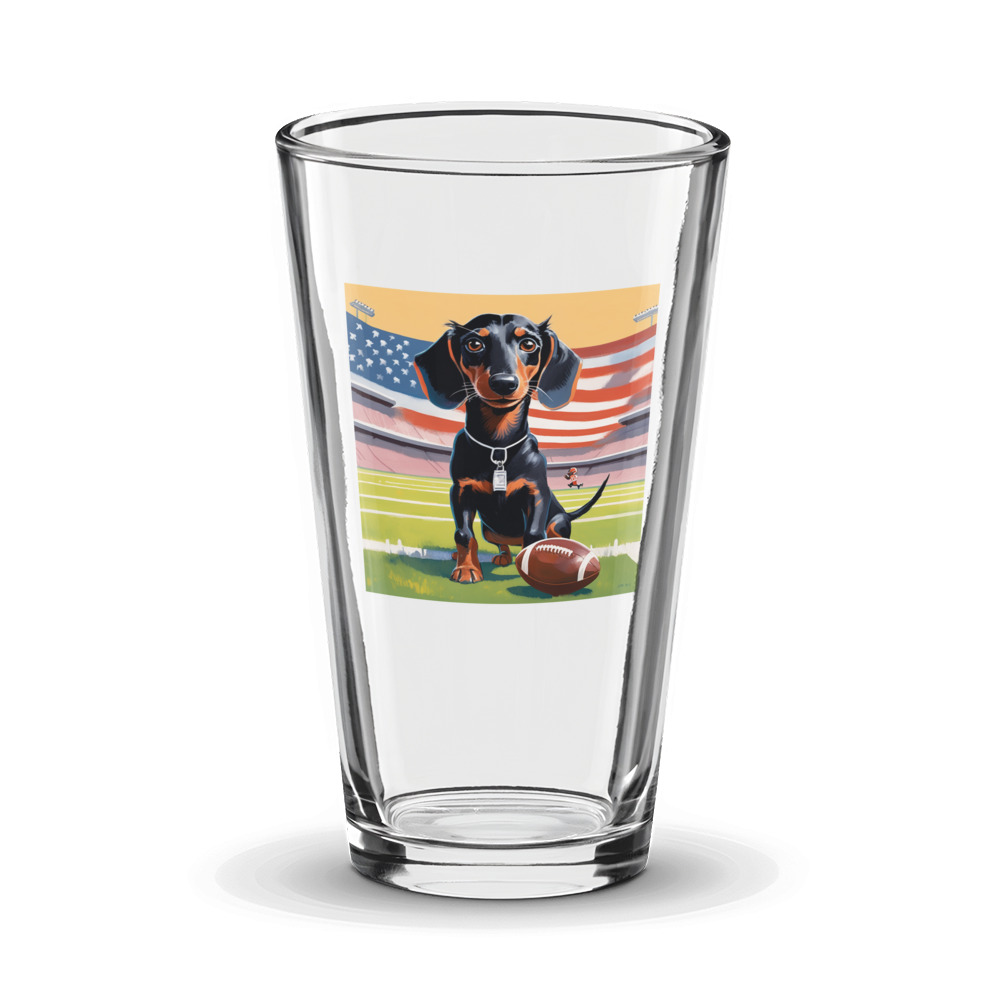 PugMug Custom Black Dachshund Glass Tumbler