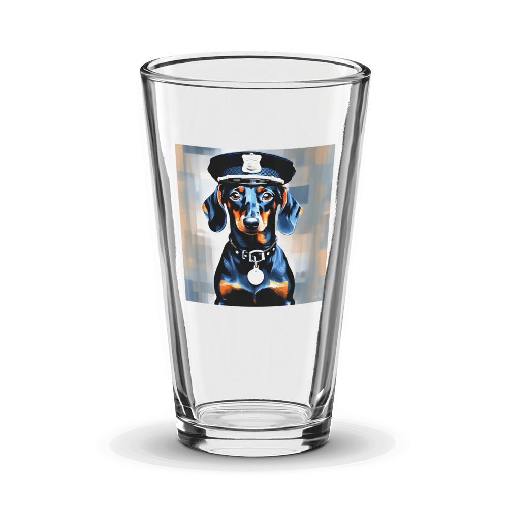 PugMug Custom Black Dachshund Glass Tumbler