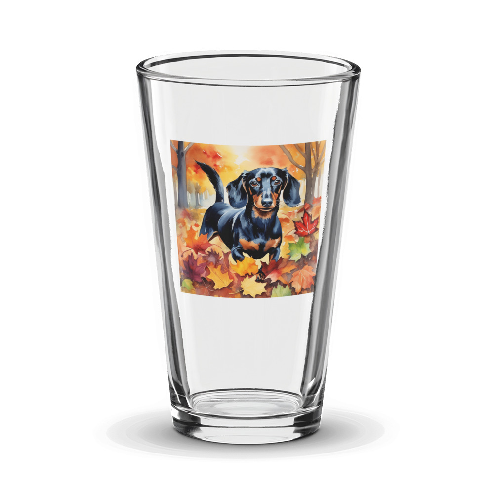 PugMug Custom Black Dachshund Glass Tumbler