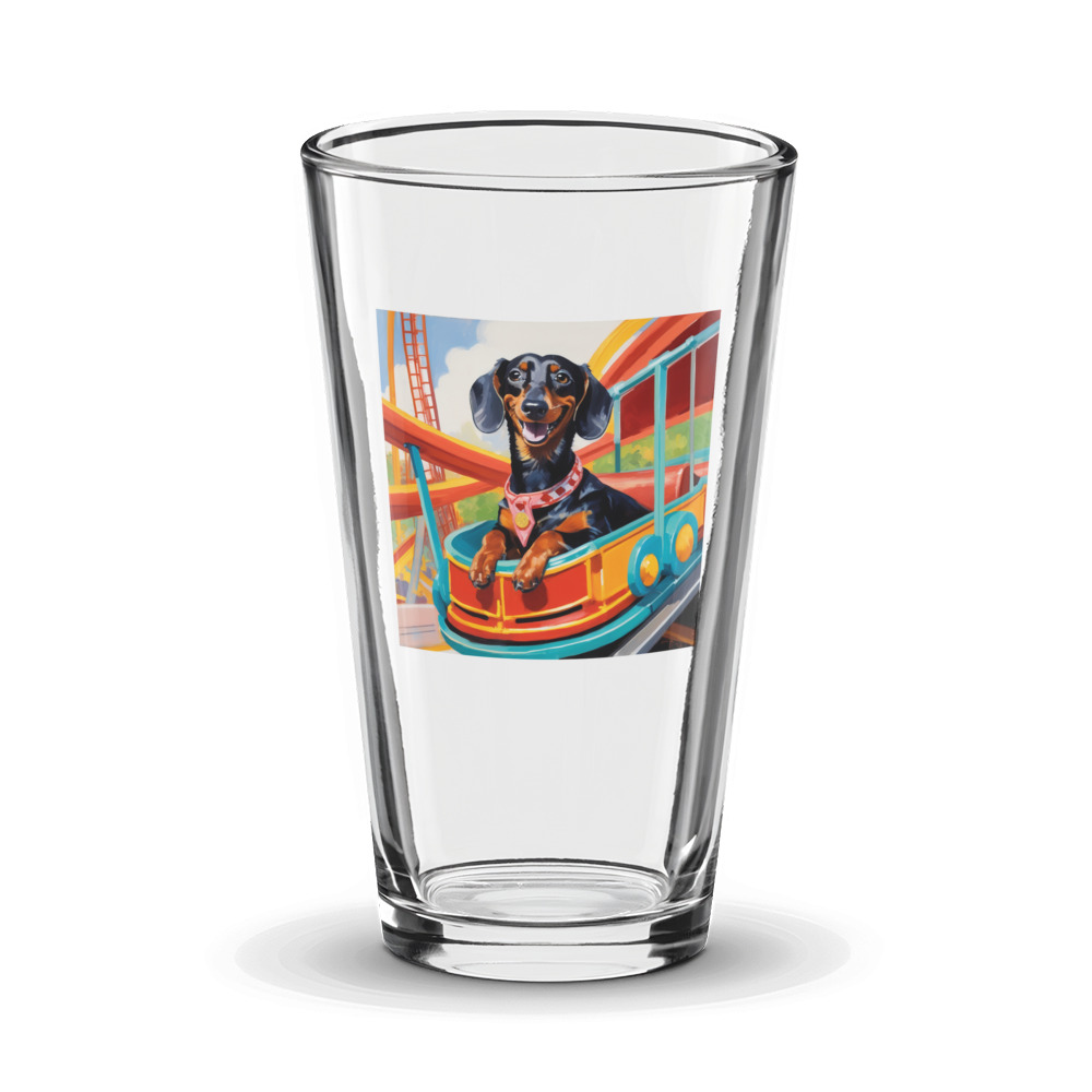 PugMug Custom Black Dachshund Glass Tumbler