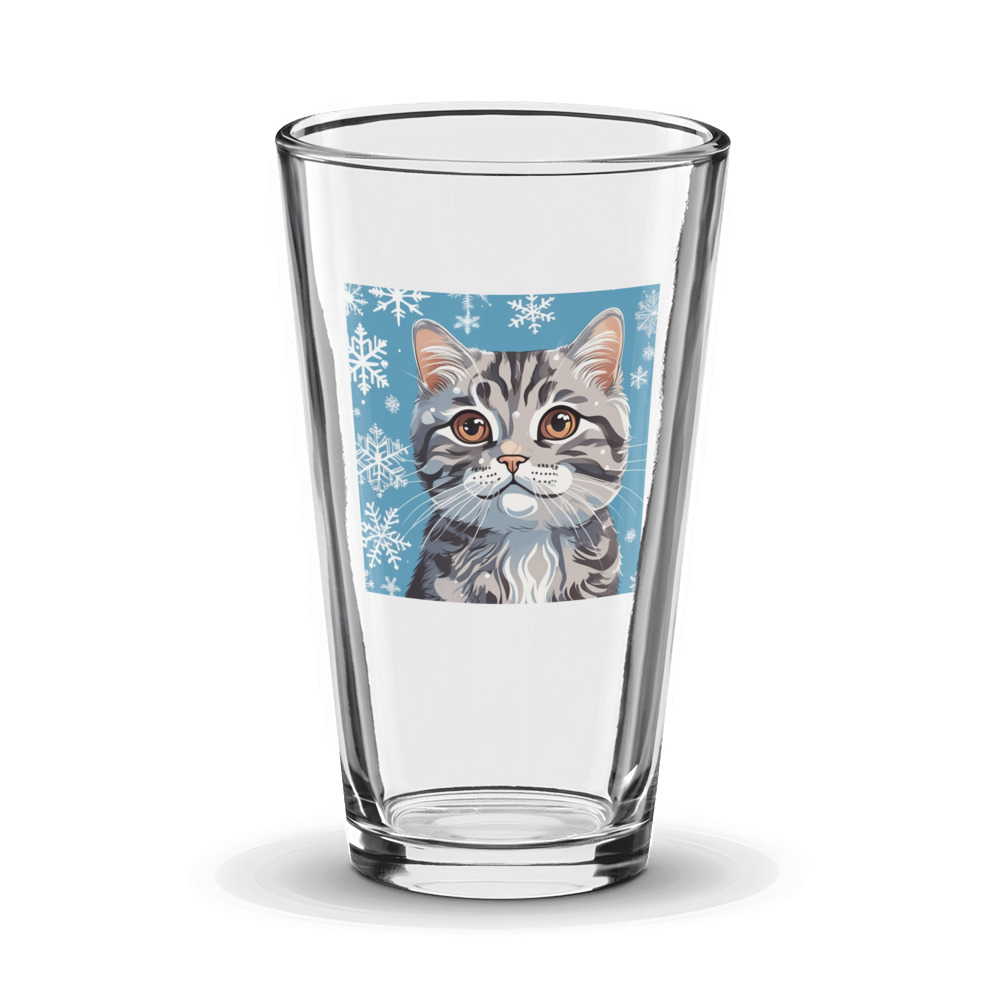 PugMug Custom Tabby Scottish Fold Cat Glass Tumbler