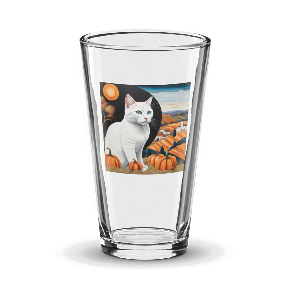 PugMug Custom White Companion Cat Glass Tumbler