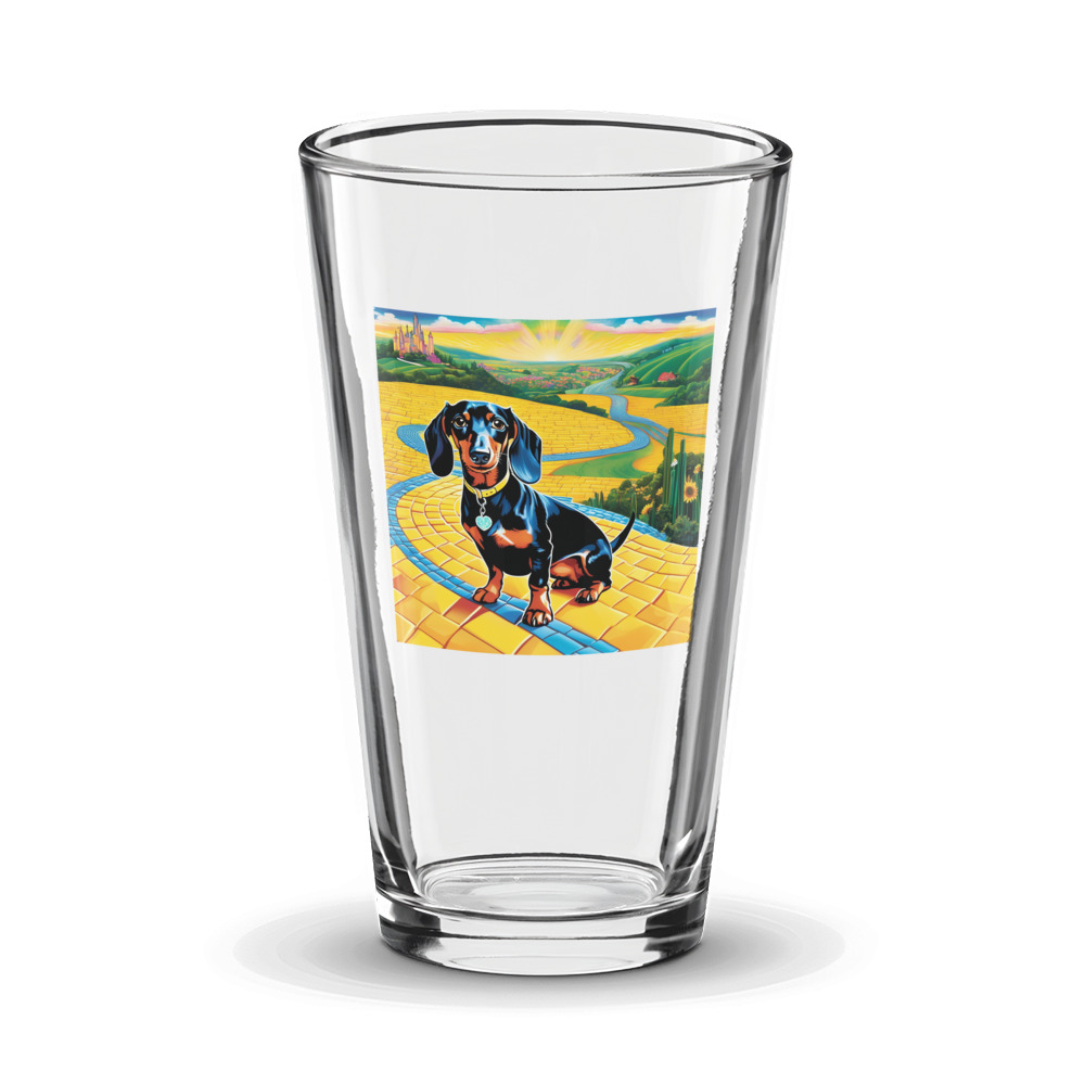 PugMug Custom Black Dachshund Glass Tumbler