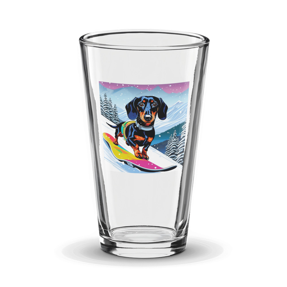 PugMug Custom Black Dachshund Glass Tumbler