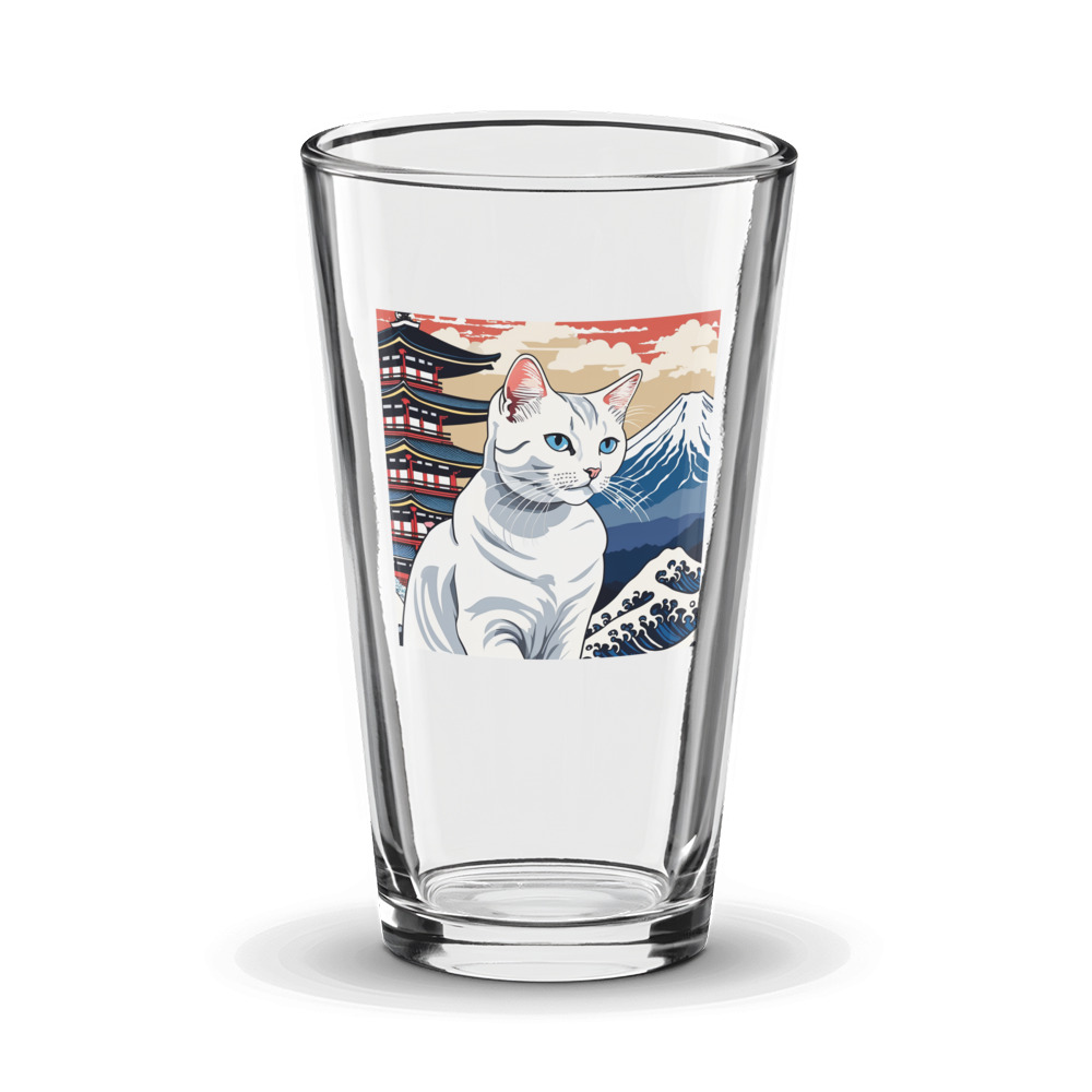 PugMug Custom White Companion Cat Glass Tumbler