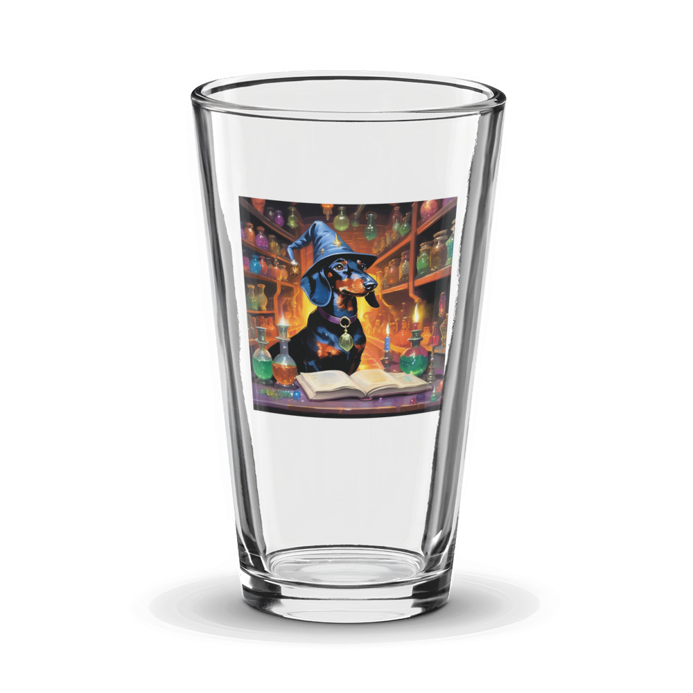 PugMug Custom Black Dachshund Glass Tumbler