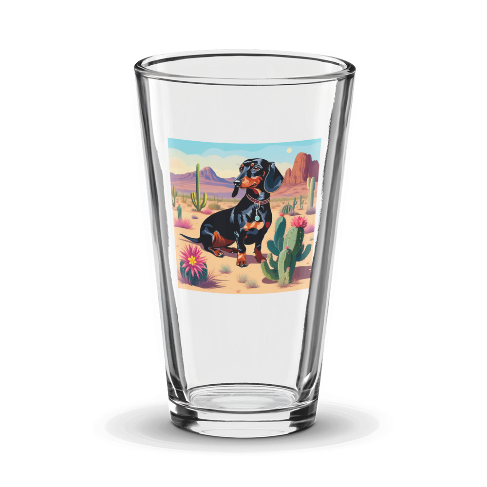 PugMug Custom Black Dachshund Glass Tumbler