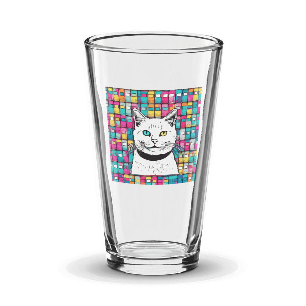PugMug Custom White Companion Cat Glass Tumbler