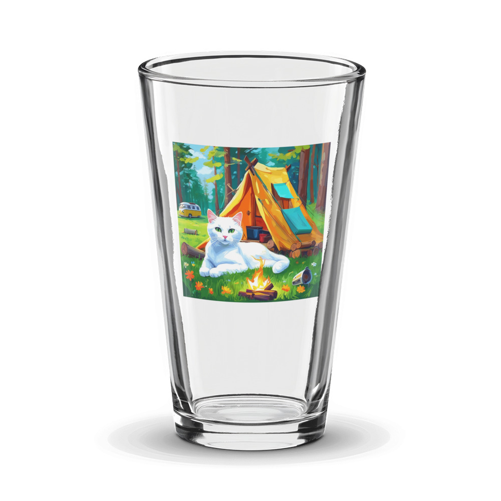 PugMug Custom White Companion Cat Glass Tumbler