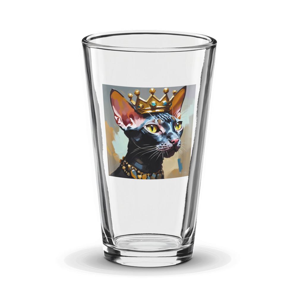 PugMug Custom Black Sphynx Cat Glass Tumbler