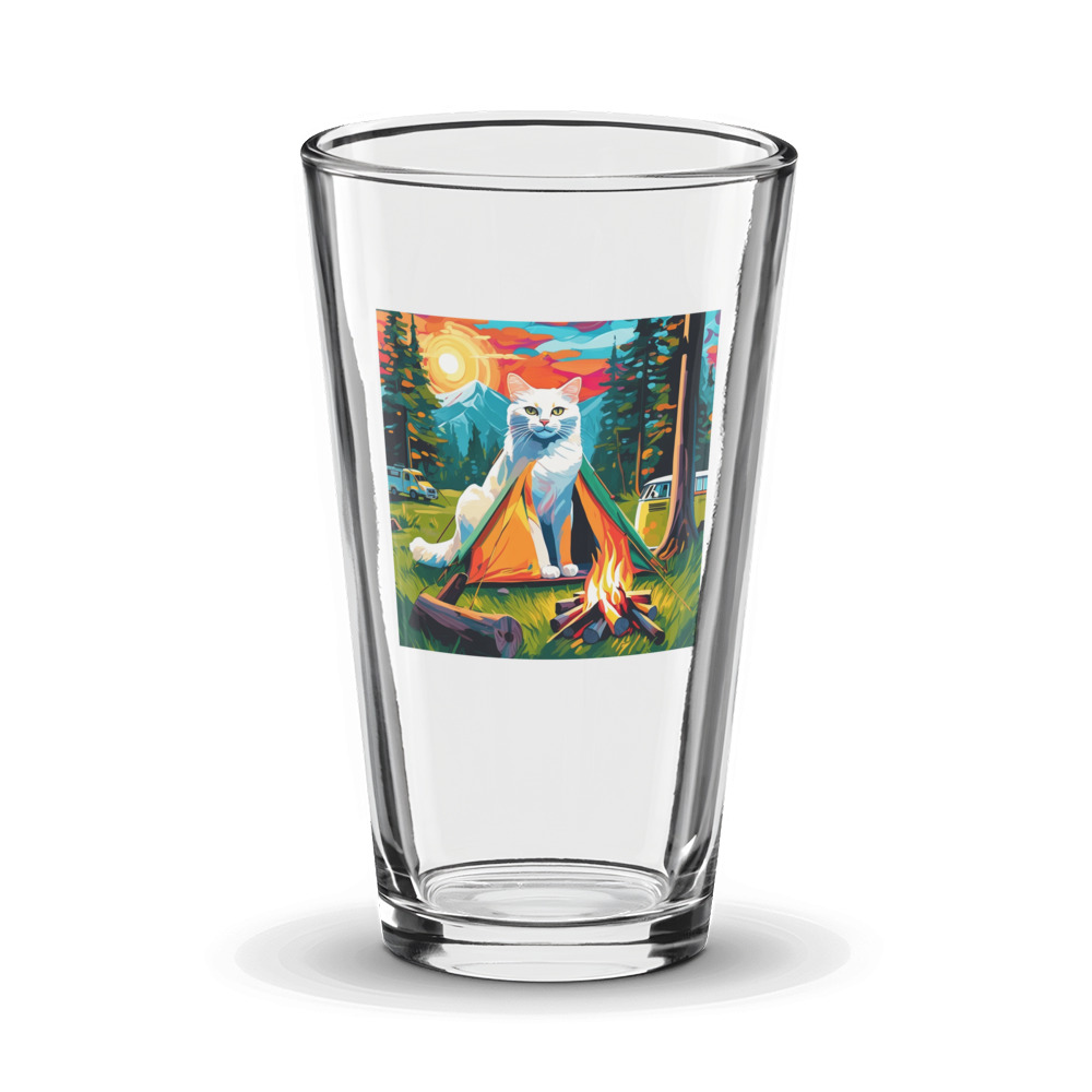 PugMug Custom White Companion Cat Glass Tumbler