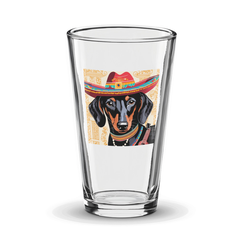 PugMug Custom Black Dachshund Glass Tumbler