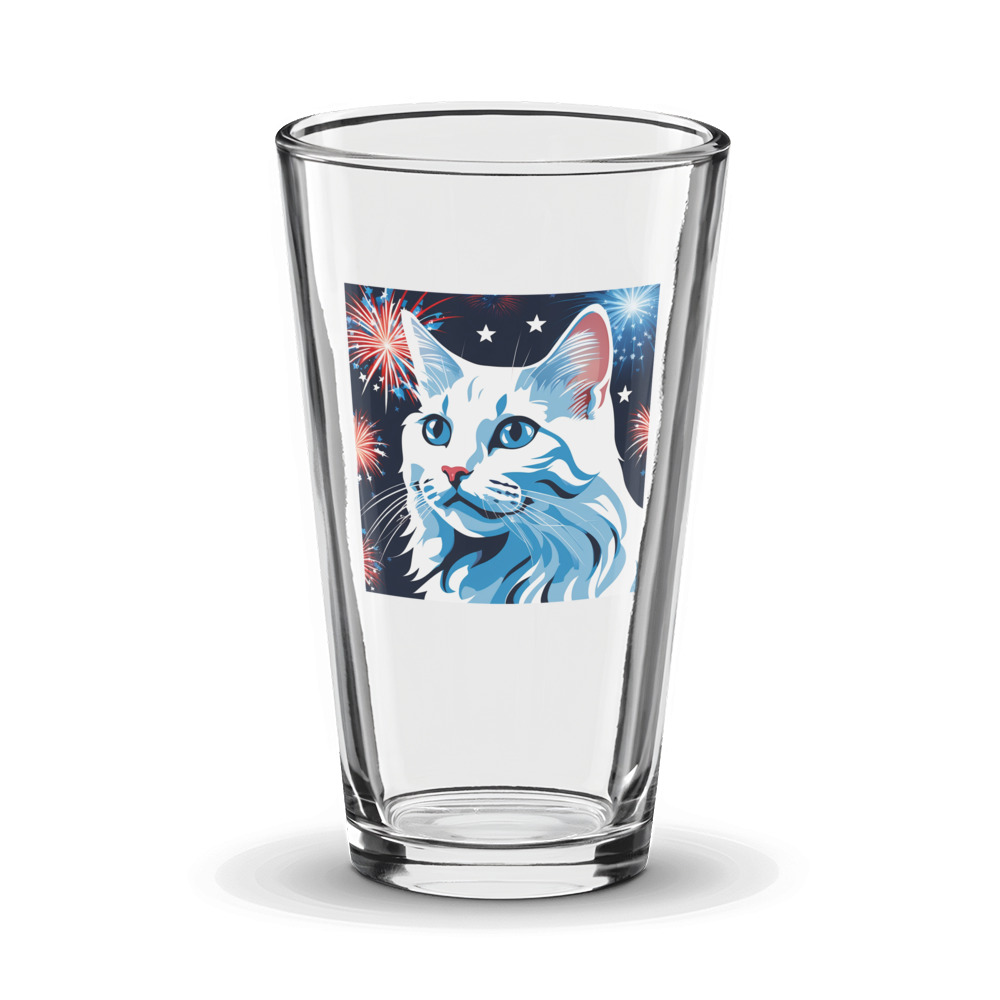 PugMug Custom White Companion Cat Glass Tumbler