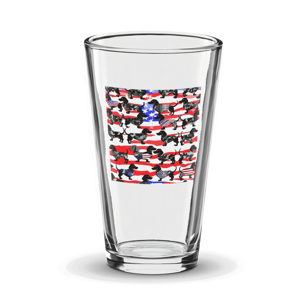 PugMug Custom Black Dachshund Glass Tumbler