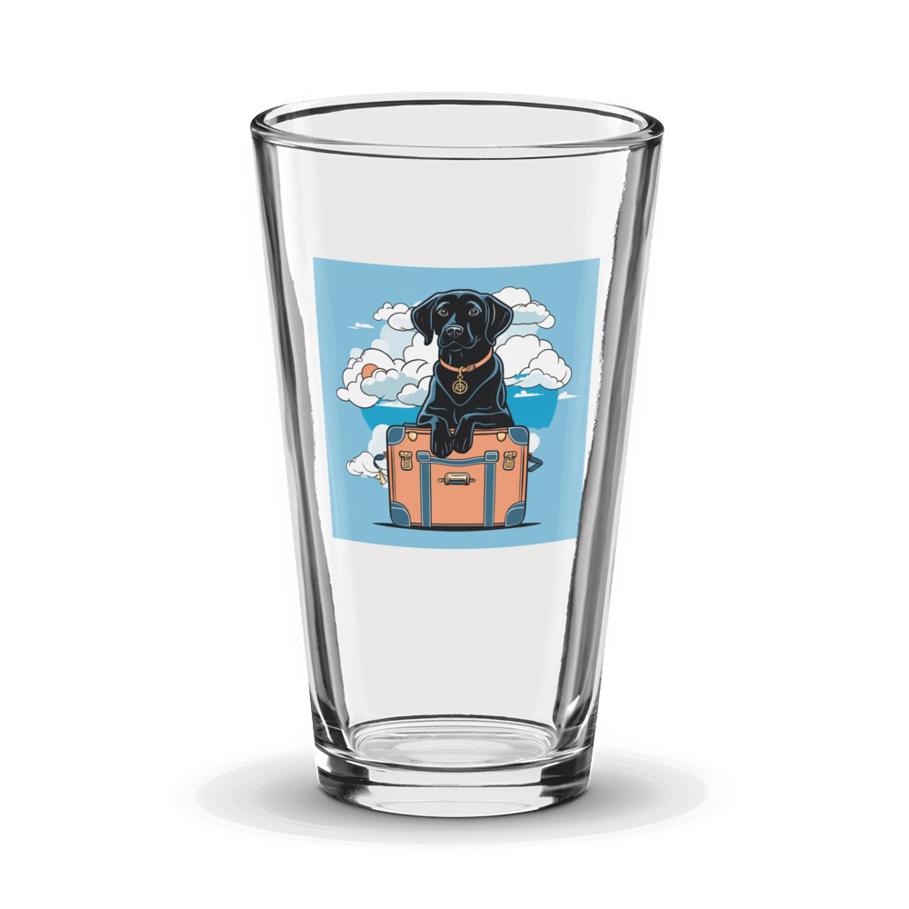 PugMug Custom Black Labrador Retriever Glass Tumbler