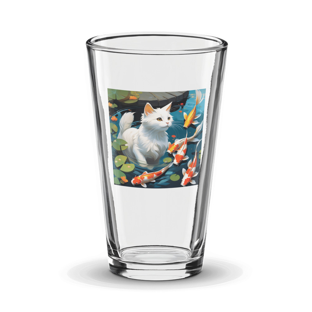 PugMug Custom White Companion Cat Glass Tumbler