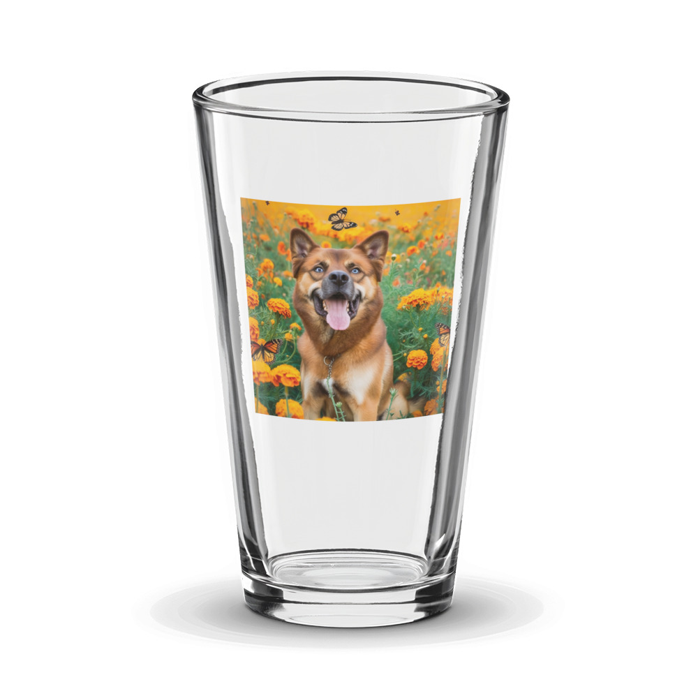 PugMug Custom Blue Glass Tumbler